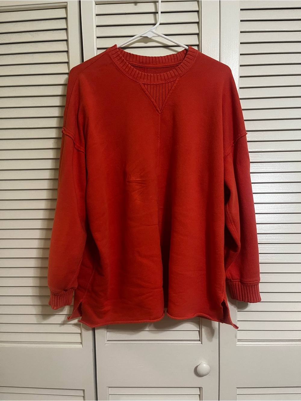 Coral Oversized Crewneck Sweater